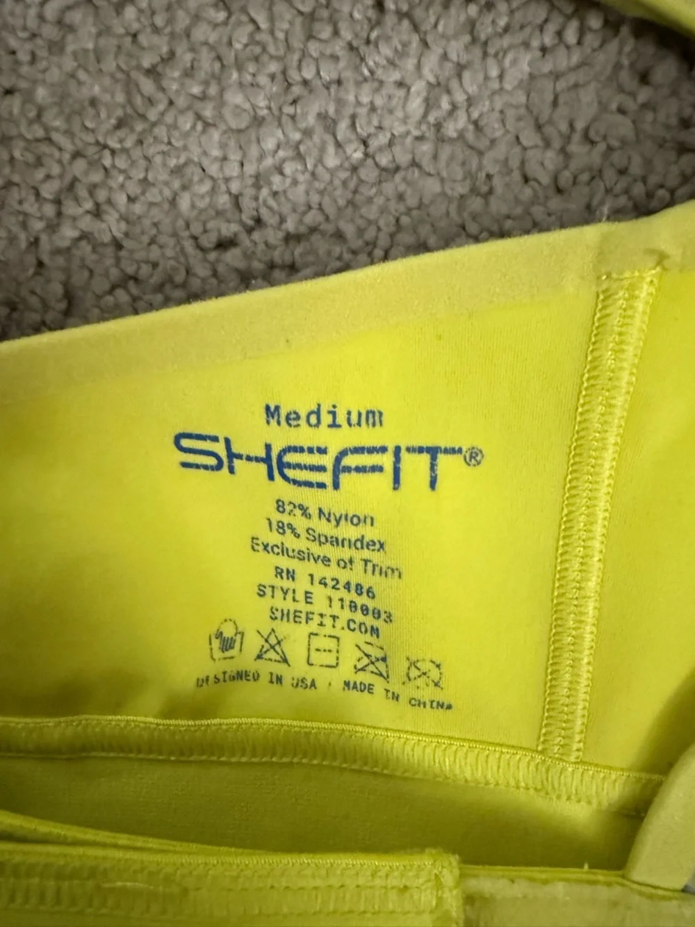 Shefit Yellow Front-Zip Sports Bra with Crossback Straps - Picture 3 of 3